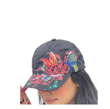 Butterflies Flower Embroidery Cap Girl