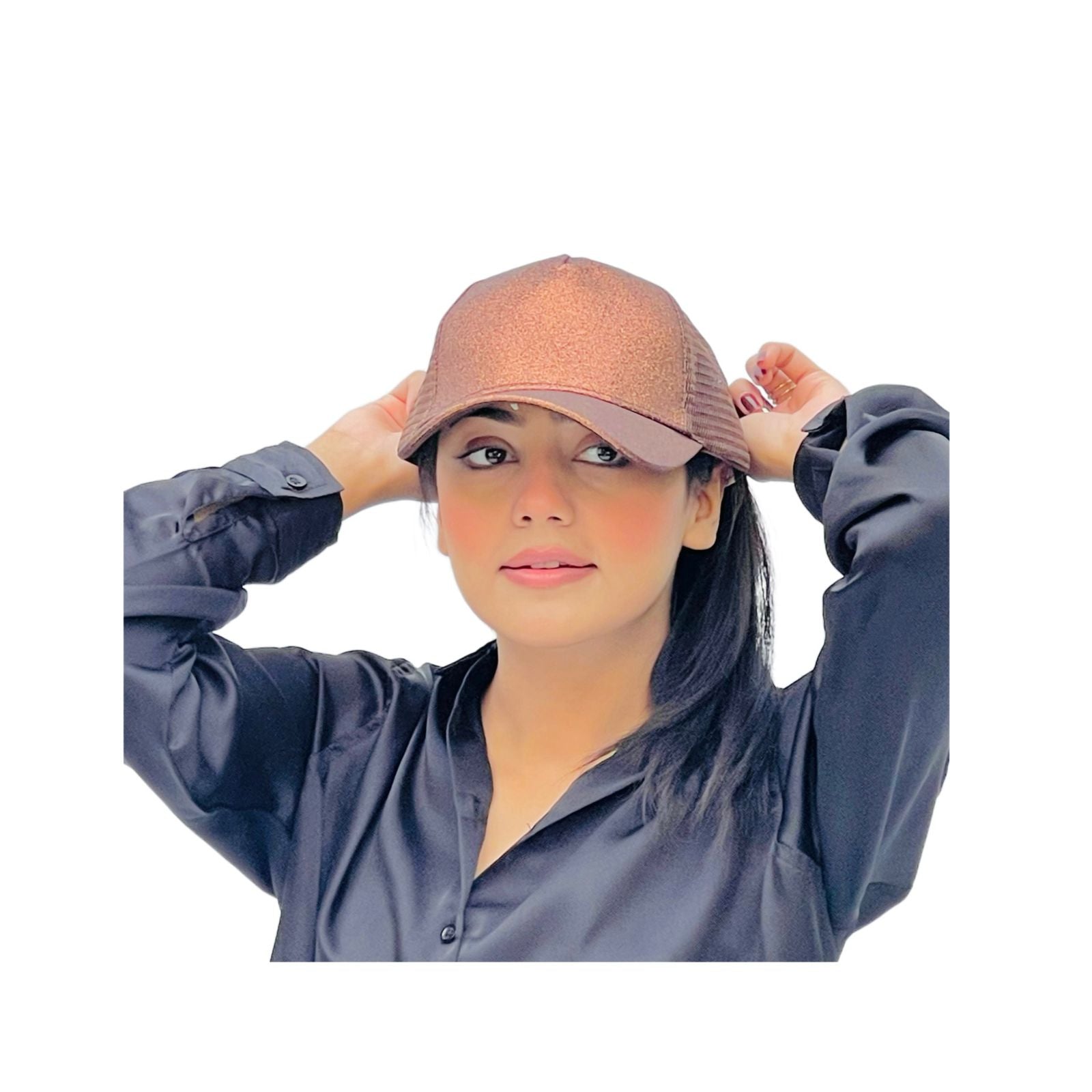 Glitter Ponytail Baseball Cap With Women Snapback Summer Mesh Hat