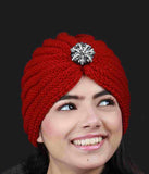 Woolen Turban cap(red color)