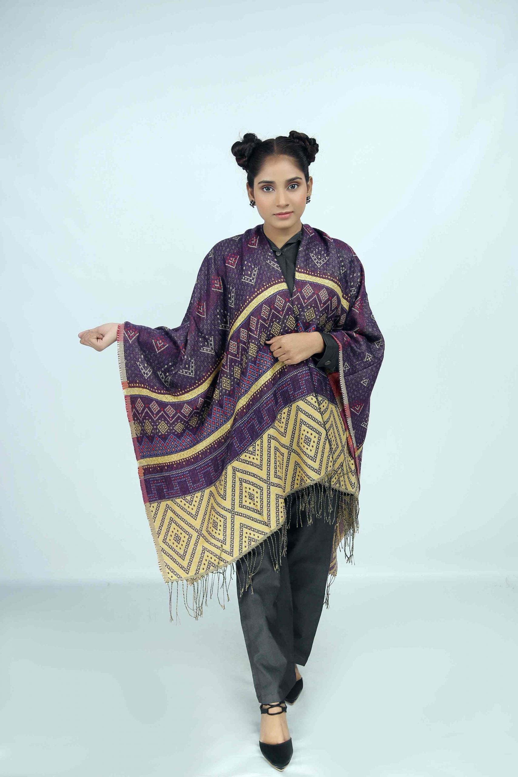 Woolen Multi-Cape Shawl