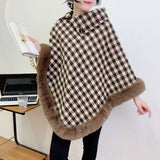 Collar Faux Rabbit fur Poncho