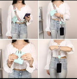 Women’s Crossbody Phone Strap with Zippered Wallet – Adjustable Anti-Loss Lanyard Holder
