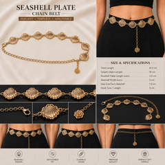 Luxe Golden Shell Chain Belt