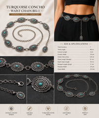 Luxe Western Turquoise Waist Belt