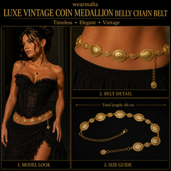 Luxe Vintage Coin Medallion Belly Chain belt