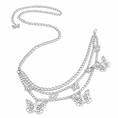 Luxe Butterfly Charm Layered Chain Belt