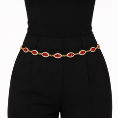 Rhinestones Decorated Chain Belts for Women
