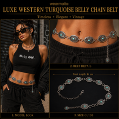 Luxe Western Turquoise Waist Belt