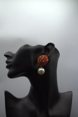 Beads studs with pearl