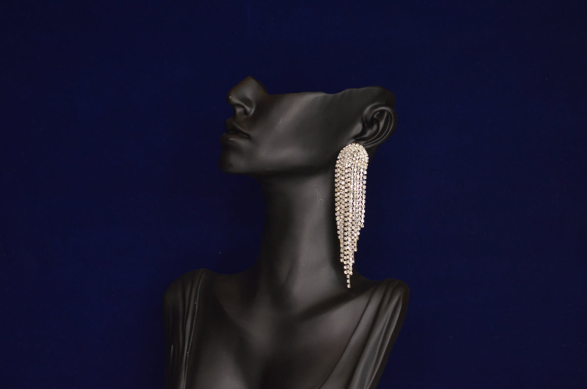 Rhinestone Elegant Simple Tassel Earring