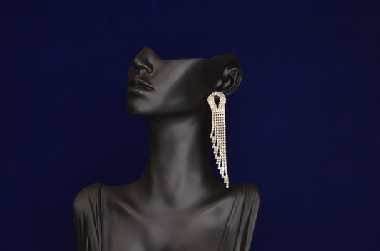 Stylish Tussel Rhinestone Earrings