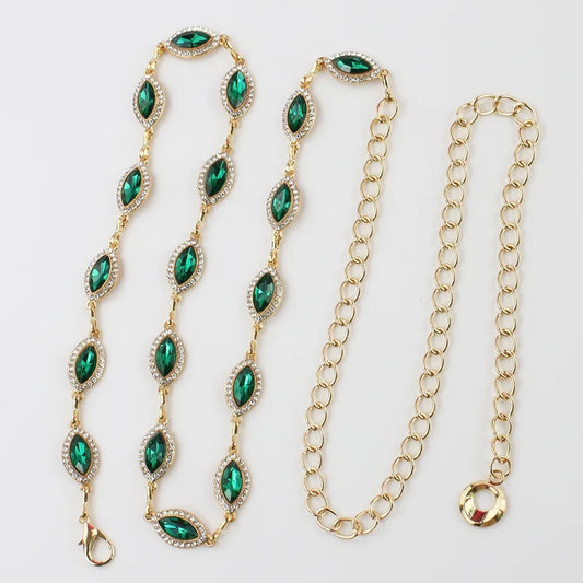 Rhinestones Decorated Chain Belts for Women