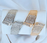 Rhinestone Cuff Bracelet Alloy Statement Bangle