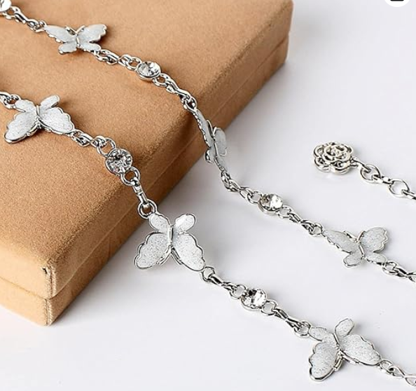 Silver Butterfly Chain Belt