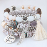 Bohemian Multicolor White Crystal Beads Bracelets