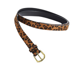 Malta Leapard  Design Peinted Slim Leather Belt