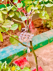 Simulated-pearl Long chain pendent