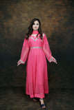 Pink with Embroidery & Mirror work Maxi