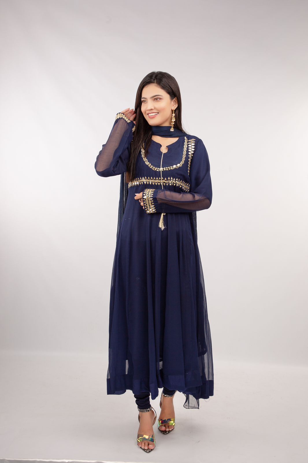 Blue-Maxi(Mirror work)