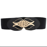 Crown Wide Leather Elastic Belt