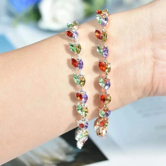Zirconia Leaf Bracelet