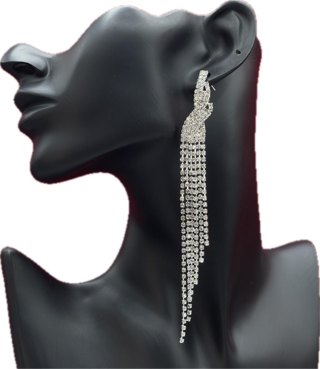 Rhinestone Elegant Climber Tassel Earring