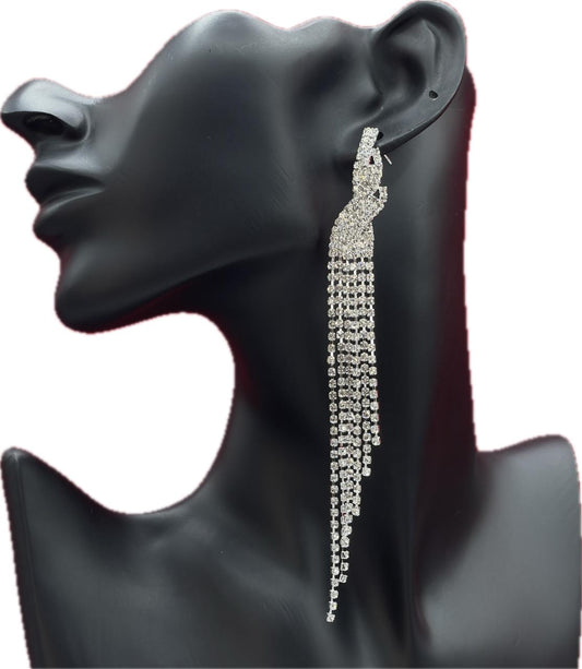 Rhinestone Elegant Climber Tassel Earring