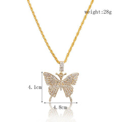 Rhinestone Butterfly Pendant
