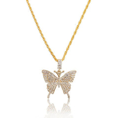 Rhinestone Butterfly Pendant