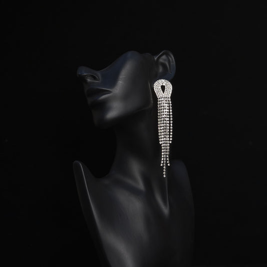 Shining Tussel Rhinestone Earrings