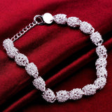 925 Silver Beads Charm Bracelets For Women Hollow Ball