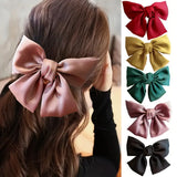 Silk Satin Fabric Hair Clips, Solid Color Sweet And Versatile For Women