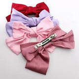 Silk Satin Fabric Hair Clips, Solid Color Sweet And Versatile For Women