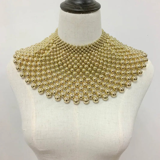 Handmade Beaded Statement Necklaces For Women Collar Beads Choker Maxi Necklace