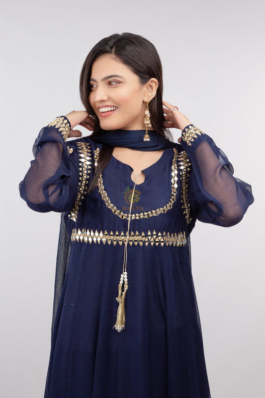 Blue-Maxi(Mirror work)