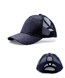 Glitter Ponytail Baseball Cap With Women Snapback Summer Mesh Hat