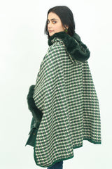 Hooded Fur Cape Shawl