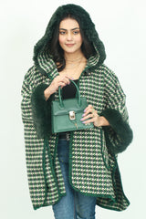 Hooded Fur Cape Shawl