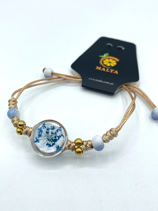 Bluish Floweral Crystal Bracelete