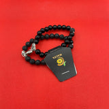 Magnetic Style Beeds Couple Bracelet(Black & Black)