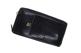 Black Texture Clutch With Mobile Pouch