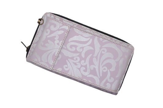 Skin Floweral Design Clutch With Mobile Pouch