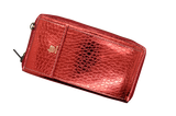 Red Texture Clutch With Mobile Pouch