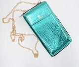 Sky Texture Clutch With Mobile Pouch
