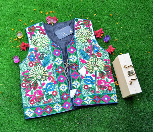 Malta Traditional Embroidery Koti With Multi Colors