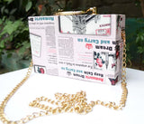 Newspapper Printed Mini Case Bag