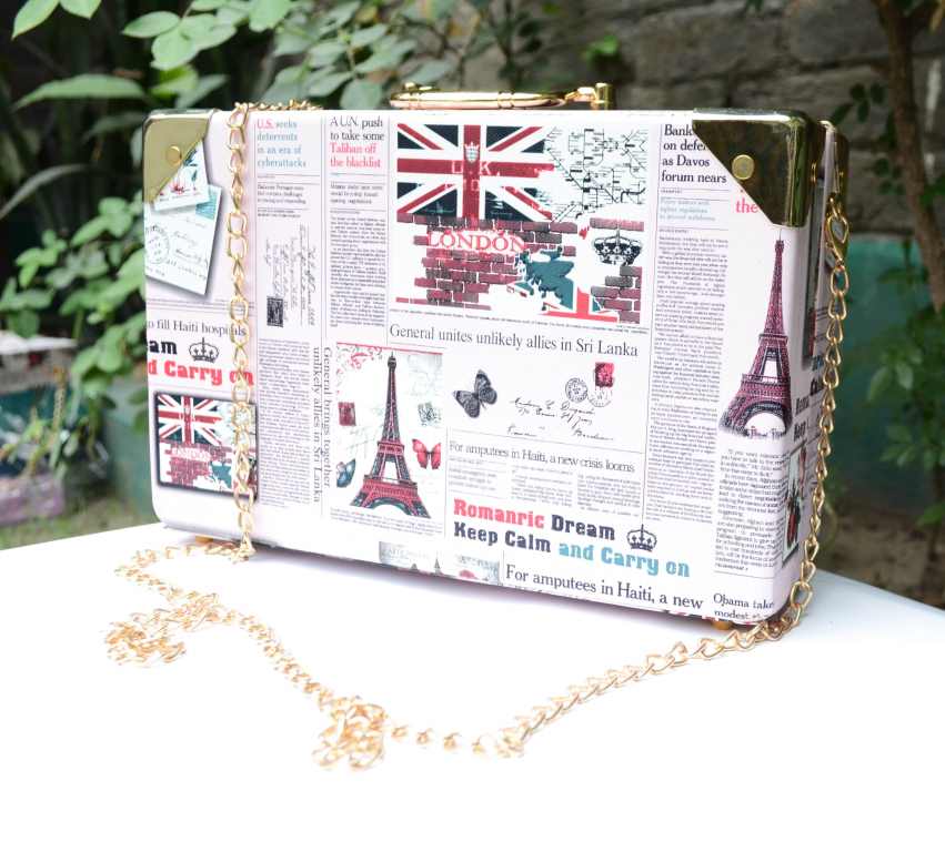 UK printed Box Bag