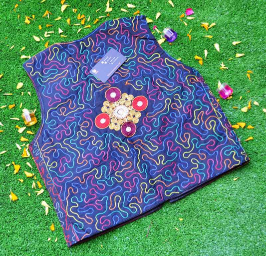 Malta Traditional Embroidery Koti With Multi Colors
