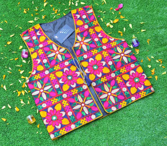 Malta Traditional Embroidery Koti With Multi Colors