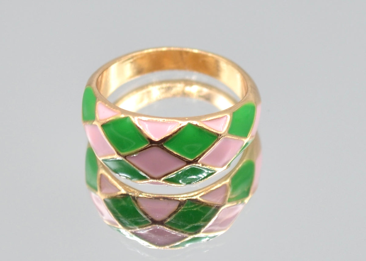 Multi Colour Enamel Ring